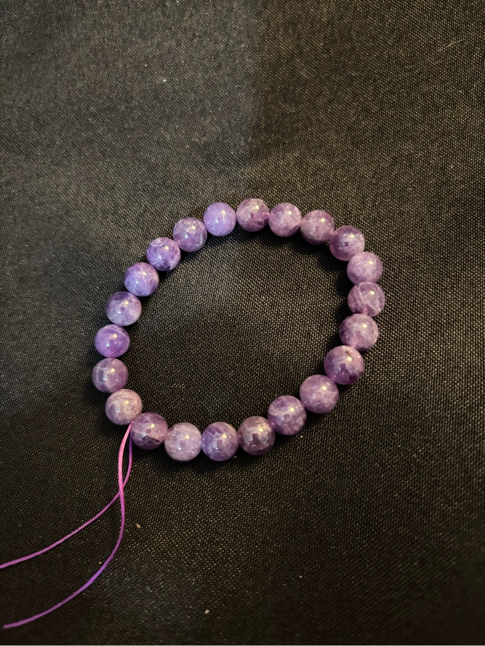 Amethyst - Purple Beaded Stretch Bracelet - Women's Jewelry